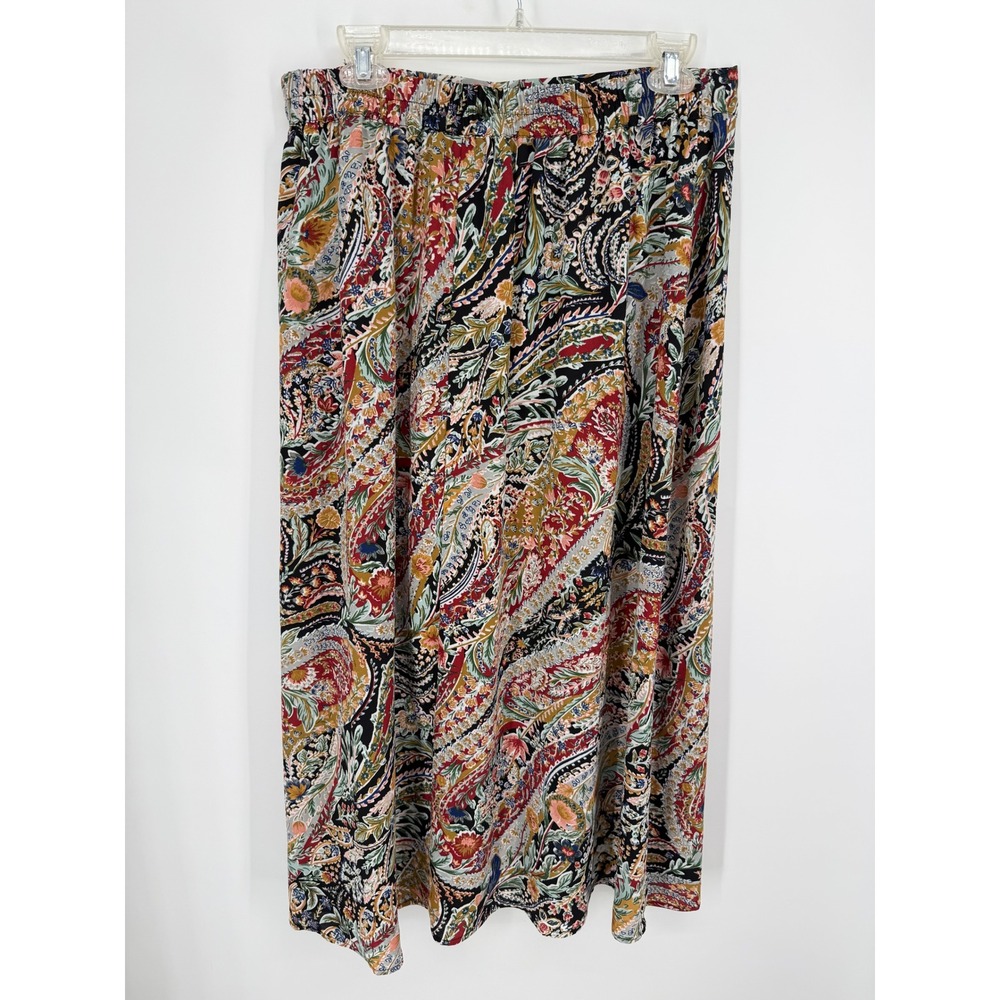 Vince Camuto Skirt Women Large Multicolor Paisley Floral Midi A-Line boho Fairy - Picture 6 of 8